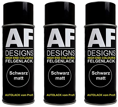 Alex Flittner Designs Felgenlack schwarz matt 6x Lackspray Felgenspray Lack matter Lack Spray