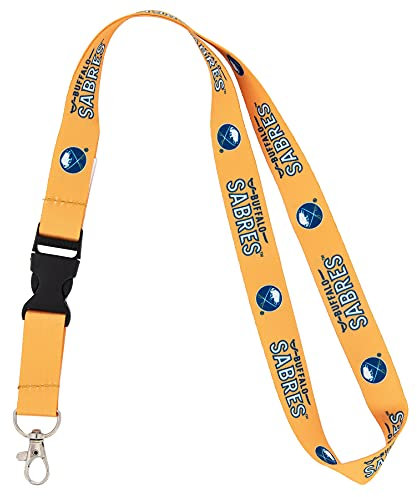 Buffalo Sabres NHL National Hockey League Autoschlüssel, Ausweishalter, Schlüsselband, Schlüsselanhänger, abnehmbare Schnalle, (Lanyard 2 – Gelb)