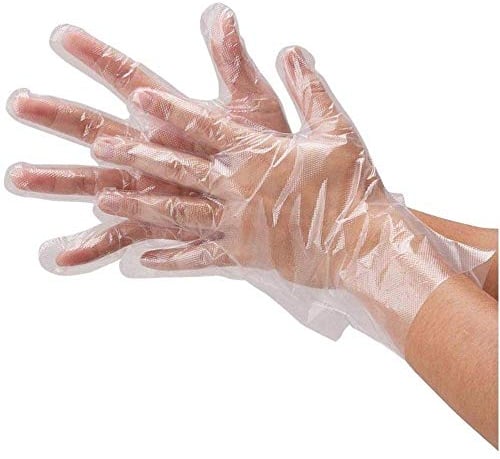 Aspect Disposable plastic transparent Hand Gloves, Polyethylene Gloves for Food | Latex Free Gloves | Clear Food Prep Gloves | Free Size (200 PACK)