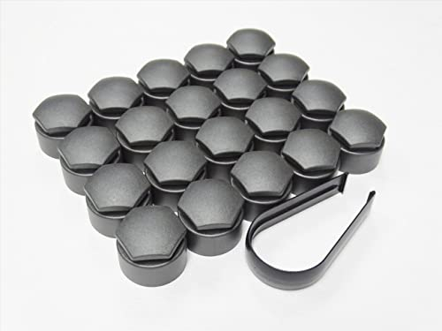 Partsdealers® Runde Radmutterabdeckungen GEMACHT FÜR Audi A1, A3, A4, A5, A6, A7, A8, TT, Q3, Q5, Q7, 17 mm (dunkelgrau matt)