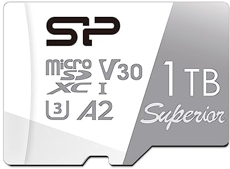 Silicon Power 1TB Superior Micro SDXC UHS-I (U3), V30 4K A2,High Speed MicroSD Card with Adapter