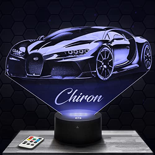 Nachttischlampe - Touch-Nachtlicht Auto Supercar Chiron Super Sport300+ 3D-LED-Lampe Illusion, Geschenkidee Weihnachten Geburtstag Junge und Mädchen Nachttischlampe Kinder- oder Erwachsenenzimmer TOP