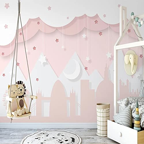 XTSWallpaper Mond Sterne Zäune 360X250Cm Waterproof Pvc Fototapete Xxl Selbstklebend 3D Wandbilder 3D Fototapeten – Wandbild Dekoration Foto-Tapete Wandtapete Fotoposter Wanddeko