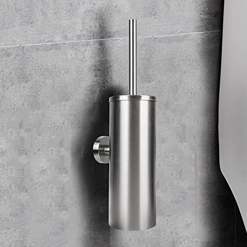 NOPNOG Wall Mounted Toilet Brush and Holder, 304 Stainless Steel, Bathroom Accessories (Silver)