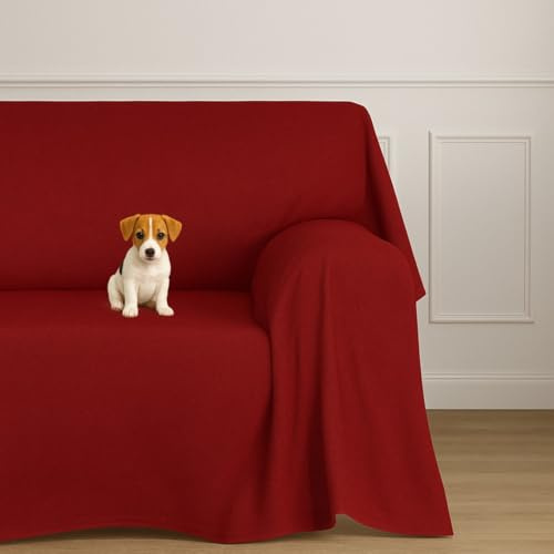 Farè - Telo Salva Divano - Copridivano IMPERMEABILE in tessuto arredo Antimacchia ideale per cani, gatti e bambini - Made in Italy | 200 x 270 cm | ARMOR bordeaux