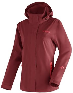 Maier Sports Metor Rec W, Damen Outdoorjacke, Wasserdichte Wanderjacke mit sportlichem Schnitt, PFC-frei, Silverplus Netzfutter & mTEX Wetterschutz, Dunkelrot, 42