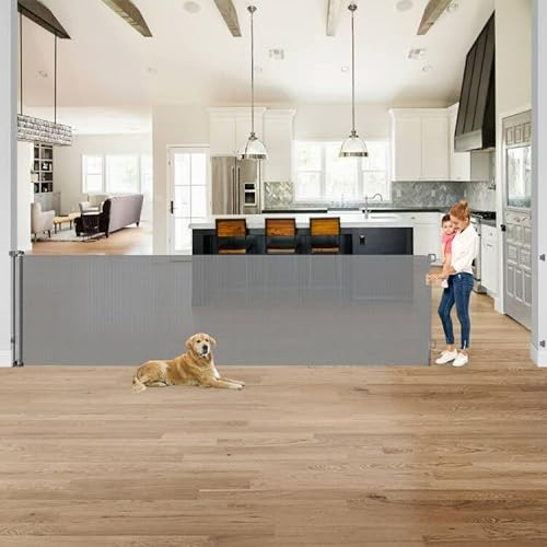 106,6 cm extra hohe einziehbare Babygitter 356,6 cm extra breite Babygitter für große Öffnungen Indoor Zauntor Outdoor Tore für Decks Großes Babygitter extra hohes Haustiergitter Babygitter für Türen,