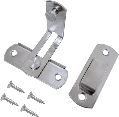 8 Pcs En Acier Inoxydable Flip Gate Verrouillage Sécurité Porte Verrouillage Serrure pour Barn Porte/Salle de Bains/Pet Porte/Armoire Armoire/Fenêtre/Porte Coulissante Serrure (Argent)