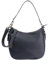 LECONI Schultertasche Henkeltasche Damentasche Umhängetasche natur weiche Ledertasche Handtasche Damen Leder 30x27x11cm dunkelblau navy LE0063-sof