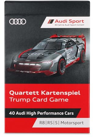Audi 3202303000 Quartett Kartenspiel Motorsport 40 Jahre Jubiläum, Schwarz