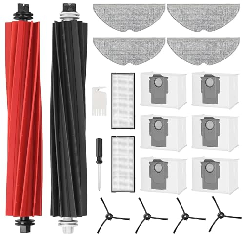 Ruucy Lot de 20 Accessoires de Rechange pour Roborock S8/S8 Pro Uitra/G20, 2 Brosse Duoroller, 6 Sacs à Poussière, 4 Chiffons Vibrarise, 4 Serpillières, 2 Filtres Hepa, 1 Brosse Nettoyer, 1 Tournevis