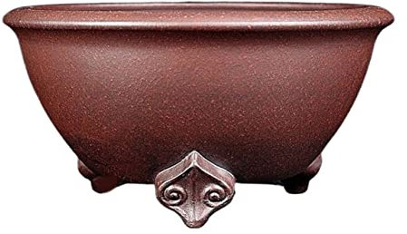 UsmAsk Pot de Fleur Pot de Fleur décoratif Rond à Pieds Hauts Grand Pot de Plante rétro Respirant Pot de Sable Violet (Poinçon inférieur) Plantes d'intérieur, Plantes succulentes, Fleurs