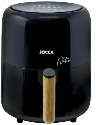 JOCCA - Friggitrice ad Aria Calda 3,8L| Air Fryer| Friggitrice Senza Olio| Timer| Temperatura Regolabile| Cottura Sana| Potenza 1450W| LED Touch Screen| Risparmio Energetico (Nature Nero)