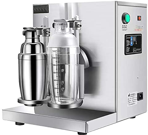 SmPinnaA Coctelera Boba Comercial, Coctelera De Té De Burbujas, Doble Cabezal, Máquina Agitadora De Té De La Leche con Perlas, Coctelera De Té De La Leche De Acero Inoxidable