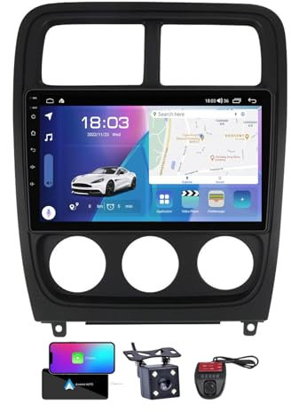 Android 13 Car Radio Stereo 2 DIN für Dodge Caliber PM 2009-2013 mit Carplay Android Auto GPS Navigation 9 Zoll FM RDS DAB+ Auto Radio Player mit BT 5.0/SWC/Rückfahrkamera DVR(NF-3)