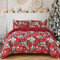 WONGS BEDDING Weihnachts Bettwäsche 135x200 2 Teilig, Weihnachtsmann Muster Weich Mikrofaser Bettwäsche-Set, Winter Weihnachten Bettbezug Set mit Reißverschluss und Kissenbezug 50x75 cm, Rot