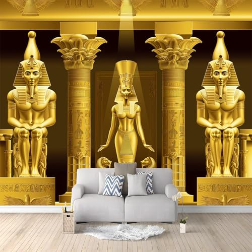 Wandtapete Ägyptische Kunst Sphinx Fototapete, Antik Vliestapete Bild Dekoration Wand-Dekor, 500 x 280 cm (W x H) Tapete Panorama Poster Für Mädchen, Jungs Schlafzimmer Wohnzimmer