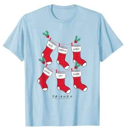 Friends Christmas Stockings Chandler, Rachel, Joey, Phoebe T-Shirt