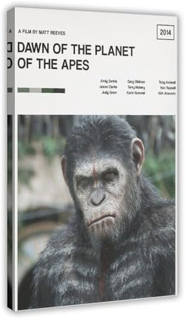 caopd Poster su tela, motivo: pianeta delle scimmie, decorazione per camera da letto, ufficio, camera da letto, regalo, 50 x 75 cm