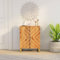 HETFTJN Beistellschrank, Buffetschrank Küchenschrank Besenschrank Mehrzweckschrank Geeignet für Küchenzeile Schlafzimmer Wohnzimmer Badezimmer Braun und Schwarz 60x33,5x75cm Massivholz Mango