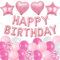Frauen Luftballons Geburtstag Dekoration Rosa - 37 Stücke Jungen Männer Birthday Folienballons Banner Dekorationen Helium Ballon Girlande Geburtstagsdeko für Frau Kinder Party Deko