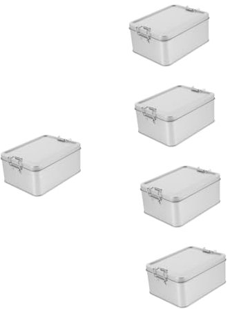 SHOWERORO 5er-box Keksdose Aus Weißblech Leere Dose Zinn Keksdosen Verpackungsdosen Mit Deckel Hochzeitsgeschenke Bonbondosen Kuchenform Zuckerdose Teegläser Gewürzglas Teebehälter Silver