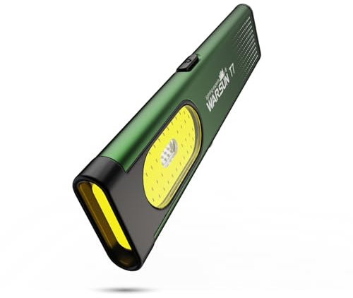 WARSUN T7 Pro EDC Torch, 400 Lumens Compact Pocket Flashlight, USB-C Rechargeable, IPX4 Water Resistant, Dual Material Body, Red & Blue Strobe Light (1, Black) (Green)