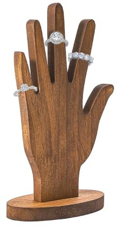 IKOPFLN 1 pezzo Porta-Anello a forma di mano - porta anelli espositore - Espositore per Anelli In Legno Espositore per Gioielli Espositore