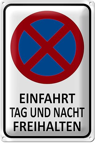 Einfahrt freihalten Schild | Tag und Nacht | Verbotsschild | 30 cm x 40 cm
