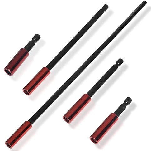 Set di 5 Prolunghe Magnetiche per Punte Esagonali da 1/4, 60/100/150/200/300mm, Porta Punta Universale in Acciaio S2, Estensione per Cacciavite, Trapano Avvitatore, Attacco Rapido Esagonale
