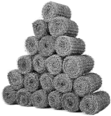 Shineboc 20 PCS 2# Coarse Steel Wire Wool, Mice Coarse Wire Wool Rats Wall Hole Fill Fabric for Removing Paint, Varnish, Rust Can Stop Rats, Insect, Pest