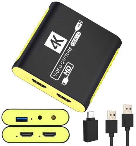 4K HDMI Video Capture Card for Nintendo Switch 2, 1080P 60FPS, HDMI to USB3.0 with Loop-Out, Compatible with OBS/PS4/PS5/Mac/Windows