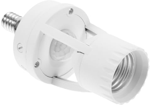 NOLITOY Adaptateur Douille D'ampoule E27 Détecteur De Mouvement Infra-rouge E14 100-250v, Prise D'éclairage Automatique 360°, Installation Intérieure Pour Couloir Et Escalier