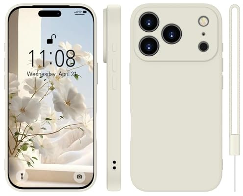 WXX für iPhone 17 Pro Max Hülle Silikon Case 6.9'' Retro Weiß | Handyhülle für iPhone 17 Pro Max Dünn Slim mit Microfiber,Kratzfeste Rundumschutz Case Hülle