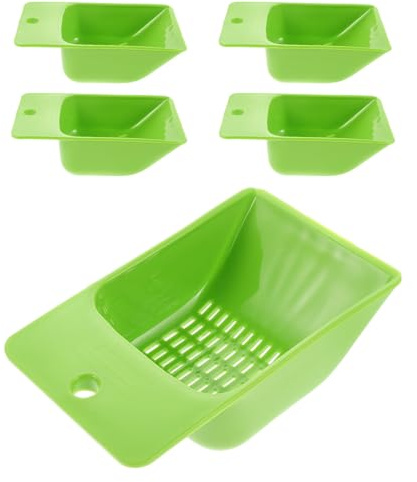 GARVALON 5pcs Aquarium Gravel Sand Shovel with Ergonomic Handles Plastic Fish Tank Gravel Cleaning Scoop and Soil Sifter for Freshwater Saltwater Tanks Garden Sand Maintenance Reptile