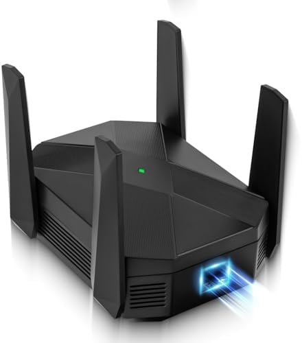 MEETOWN Amplificatore WiFi 6, ripetitore WLAN AX3000, Access Point con Porta Gigabit, 5 GHz Fino a 2400 m, ripetitore WiFi da 2,4 GHz a 600 m, Compatibile con Tutti i Router WiFi, Copre Fino a 12000