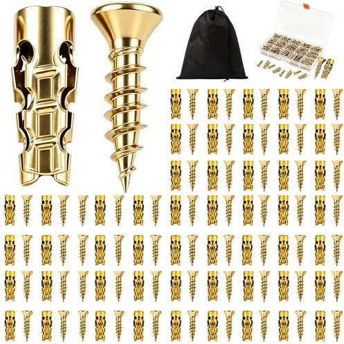 Viti a Espansione Corte 6x14mm per Ante Meccaniche, Restauro Filettatura Spanata e Fori Rovinati, Fissaggio Stabile Sportelli Mobile (100Pcs)