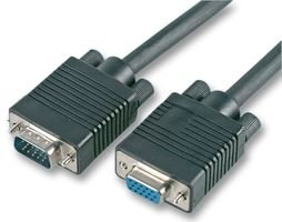 Fully Wired M-F 3m SVGA/VGA Cable - ALL 15 Pins Connected/Male to Female (Plug to Socket) / Shielded lead/Monitors, TV, Laptop etc/By Cables 4 ALL