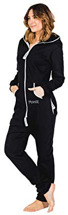 Moniz Damen Jumpsuit, Onesie, Overall (schwarz, XL)