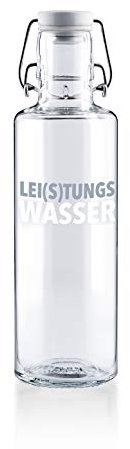 soulbottle 0,6l • Lei(s)tungswasser“ • Trinkflasche aus Glas • vegan, plastikfrei, klimaneutral