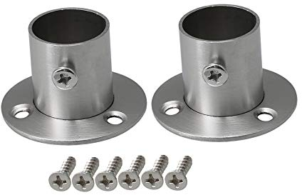 BQLZR 22mm Edelstahl Rohr Flansch Sockel Kleiderstangenhalter Befestigung Konsole Hardware 2 Stück