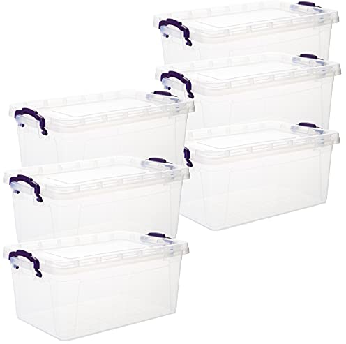 Aufbewahrungsbox mit Deckel, 6 Stück Aufbewahrungsboxen, 3 Liter Boxen Aufbewahrung, Plastikbox mit Deckel, Frischhaltedosen, Transparent Kisten Aufbewahrung mit Deckel, Model: Hanna