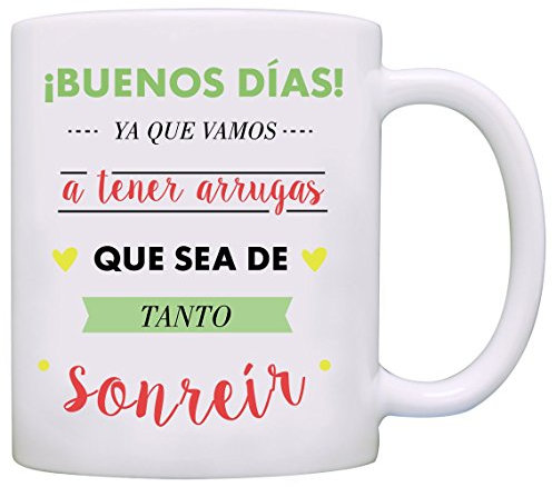 MUGFFINS Original Mug – Good Morning. Because We Are Going To Have Wrinkles that Sea of both Smile – 350 ml – Cups With Phrases motivacionales