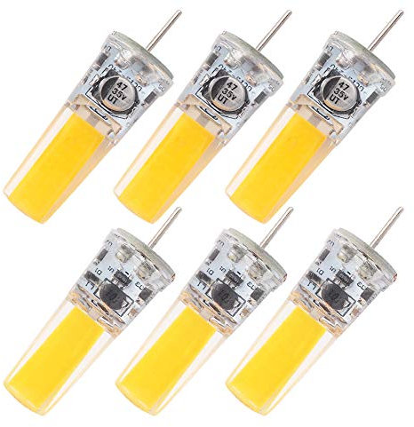 GRV G5.3 2508 COB 4W DC12~24 V armario LED silicona lámpara colgante de cristal 35W halógena Bombilla de la pista Blanco cálido 6 piezas