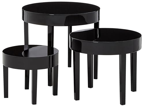Premier by Prime Furnishing Moritz Nesting Tables Sleek Black High Gloss Finish