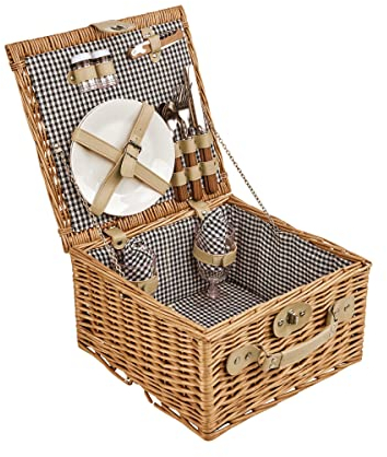 BUTLERS A Day in the Park Picknickkorb für 2 Personen groß - Rechteckiges Picknick-Koffer Set mit Geschirr und Besteck