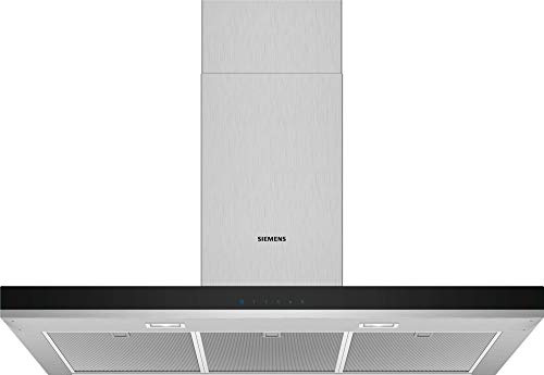 Campana LC96BHM50 90CM 580 m3/h Cristal Negro/INOX Siemens