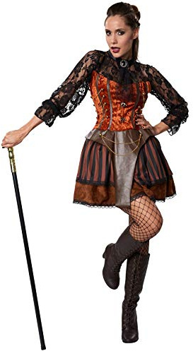 dressforfun 900486 - Damenkostüm Steampunk Gräfin, Prächtiges Kleid in Brauntönen (XL | Nr. 302313)