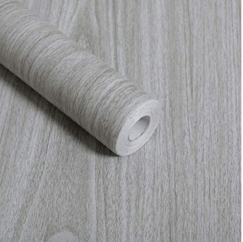 Gray Wood Grain Contact Paper Self Adhesive Shelf Liner Drawer Self Adhesive Shelf Liner Kitchen Cabinets Shelves Door Sticker 17.7 Inch by 78 Inch