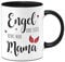 Tassenbrennerei Tasse Engel ohne Flügel nennt Man Mama, Geschenk zum Muttertag oder Geburtstag (Schwarz)